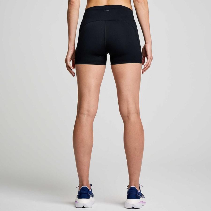 Women Saucony Bottoms | Women'S Fortify 3" Hot Short Black