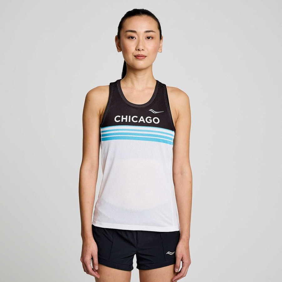 Women Saucony Tops | Women'S Chicago Stopwatch Singlet Chicago 2023