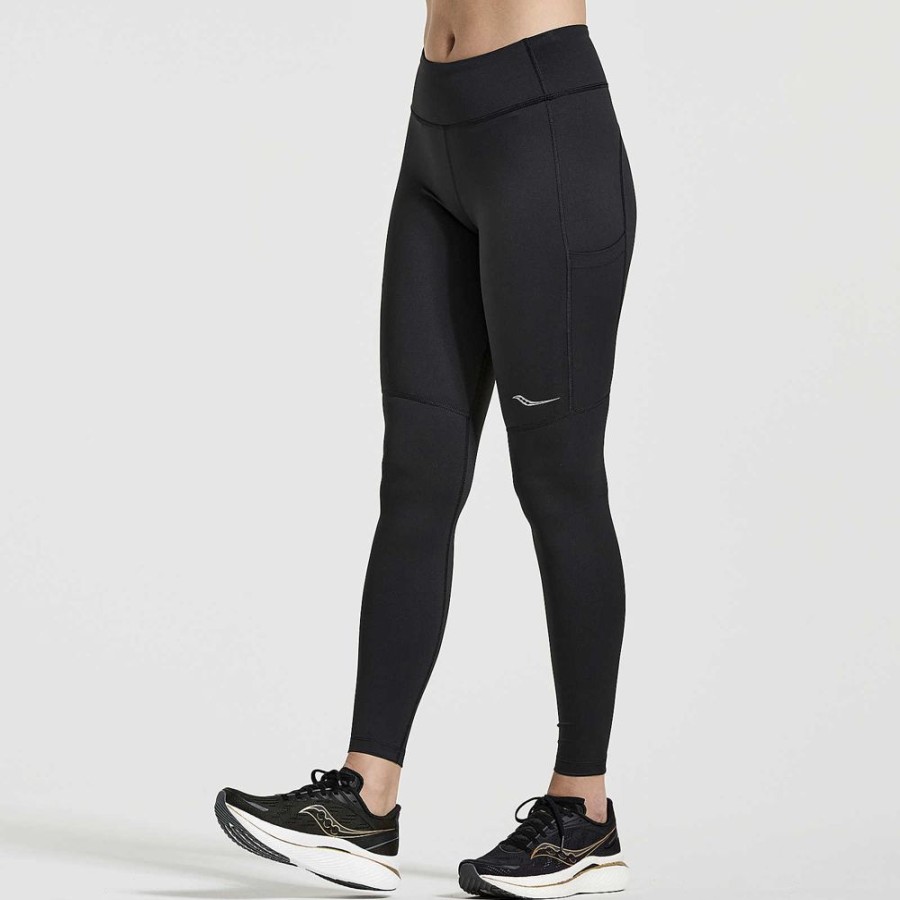 Women Saucony Bottoms | Women'S Fortify Tight Black