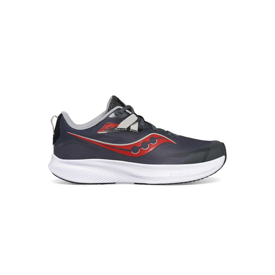 Kids Saucony Boys | Ride 15 Sneaker Grey / Black / Red