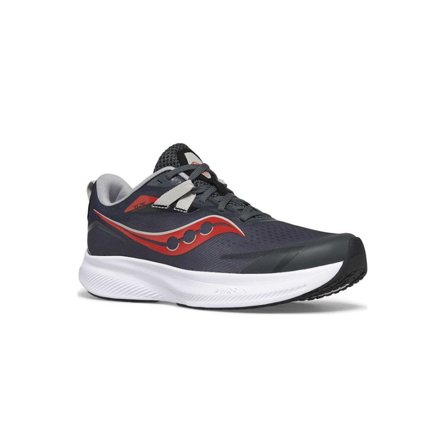 Kids Saucony Boys | Ride 15 Sneaker Grey / Black / Red