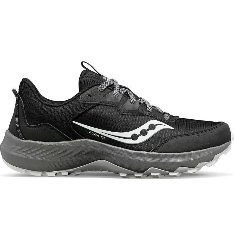 Men Saucony Running | Men'S Aura Tr Black / Gravel