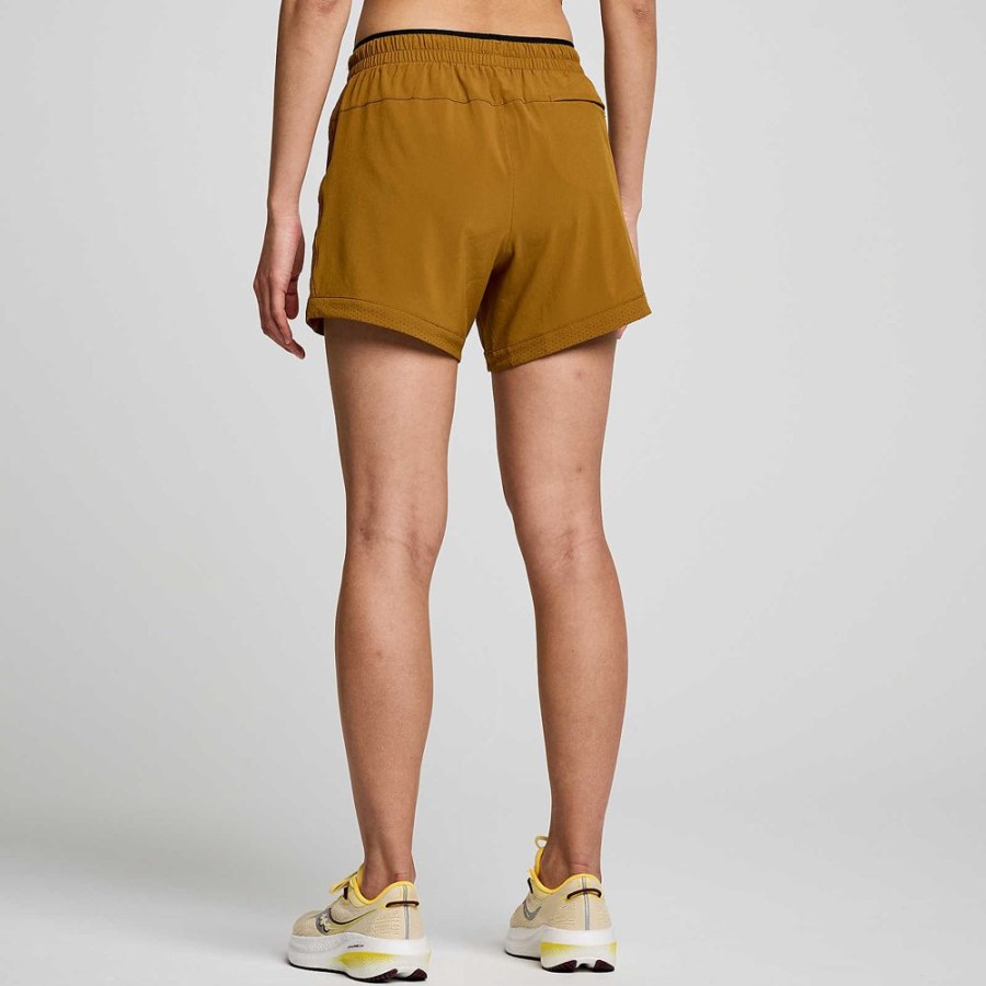 Women Saucony Bottoms | Women'S Outpace 5" Short Bronze