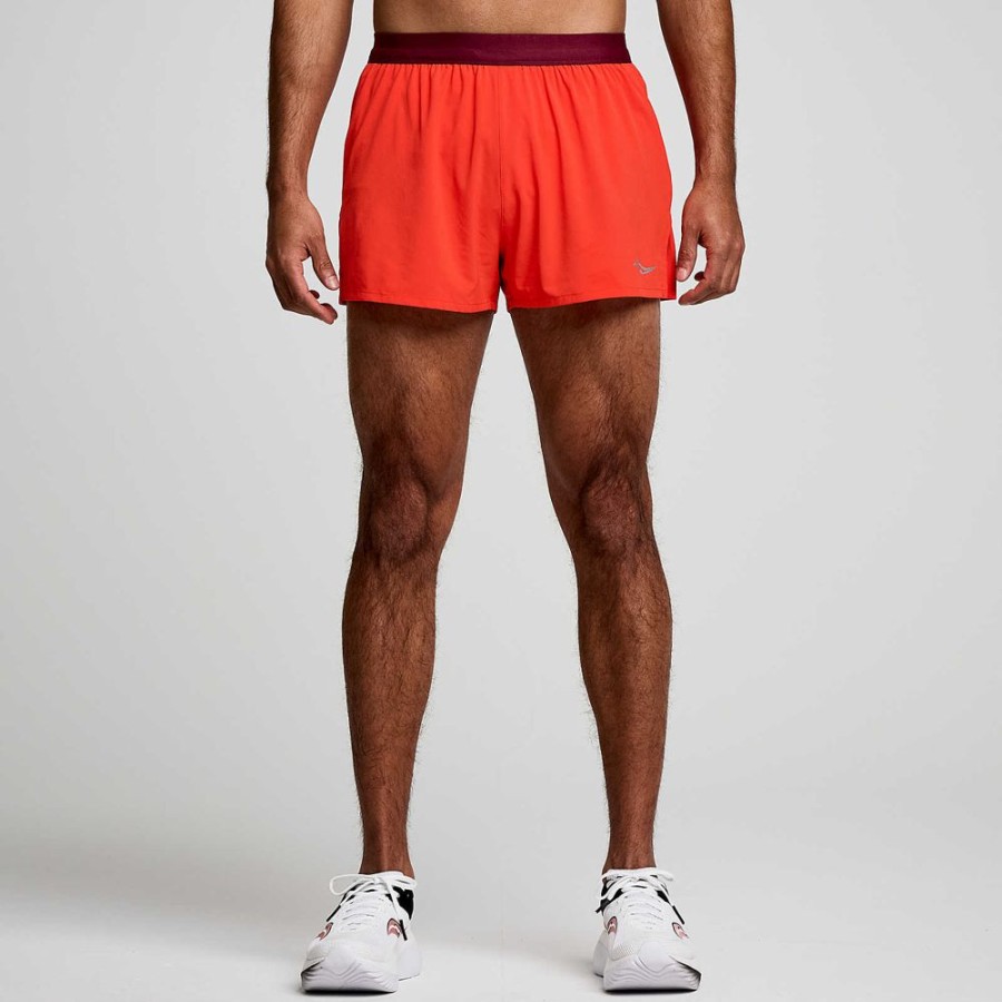 Men Saucony Bottoms | Men'S Outpace 2.5" Split Short Infrared