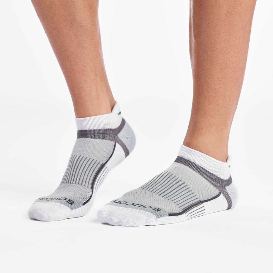 Men Saucony Accessories | Inferno No Show Tab 3-Pack Socks White