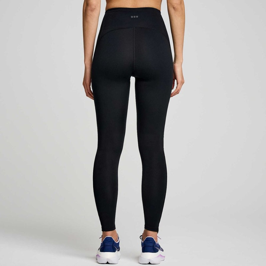 Women Saucony Bottoms | Women'S Fortify Viz Tight Black