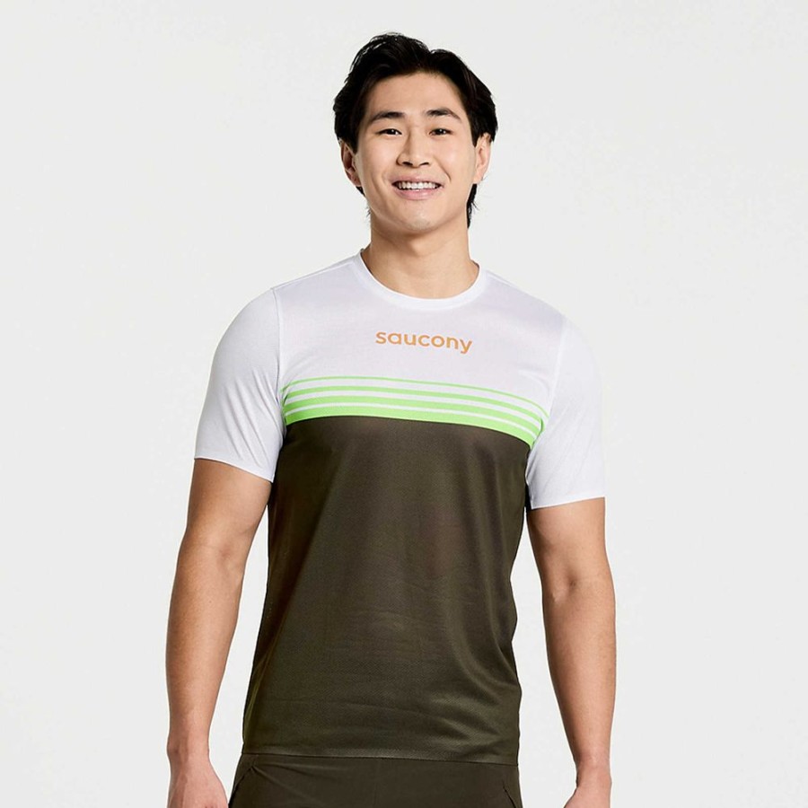 Men Saucony Tops | Men'S Elite Short Sleeve Umbra