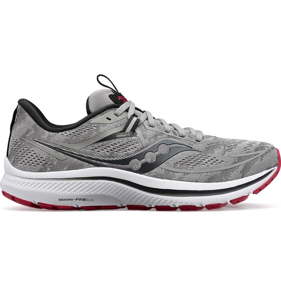 Men Saucony Running | Men'S Omni 21 Wide Alloy / Garnet