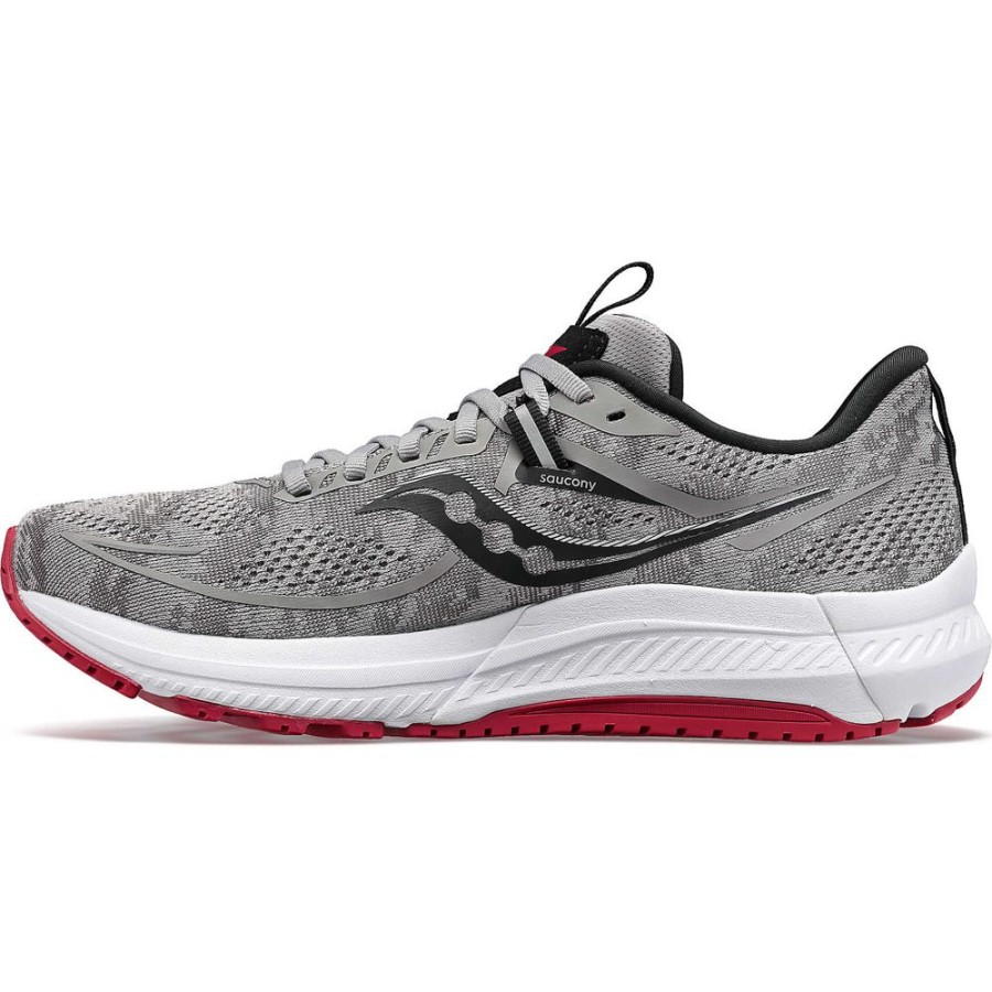 Men Saucony Running | Men'S Omni 21 Wide Alloy / Garnet