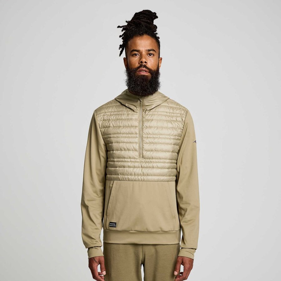 Men Saucony Jackets | Men'S Solstice Oysterpuff Hoody Coffee