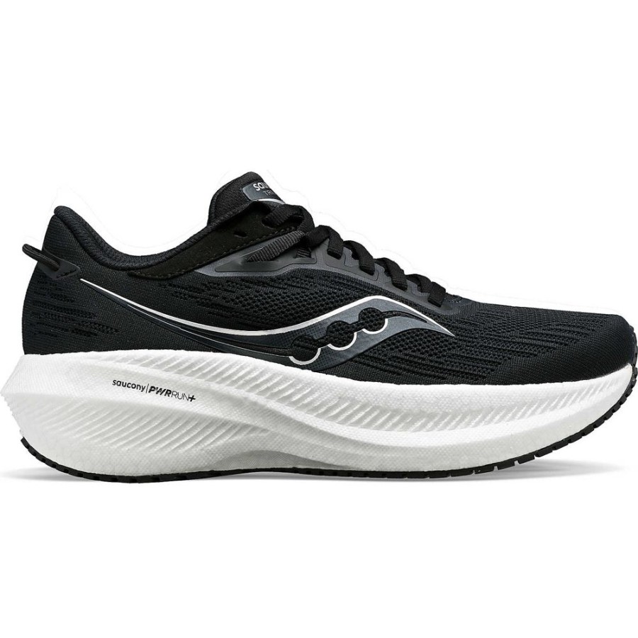 Men Saucony Wide Widths | Men'S Triumph 21 Wide Black / White