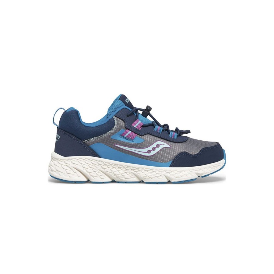 Kids Saucony Girls | Big Kid'S Wind Shield 3.0 Sneaker Navy / Grey / Turq