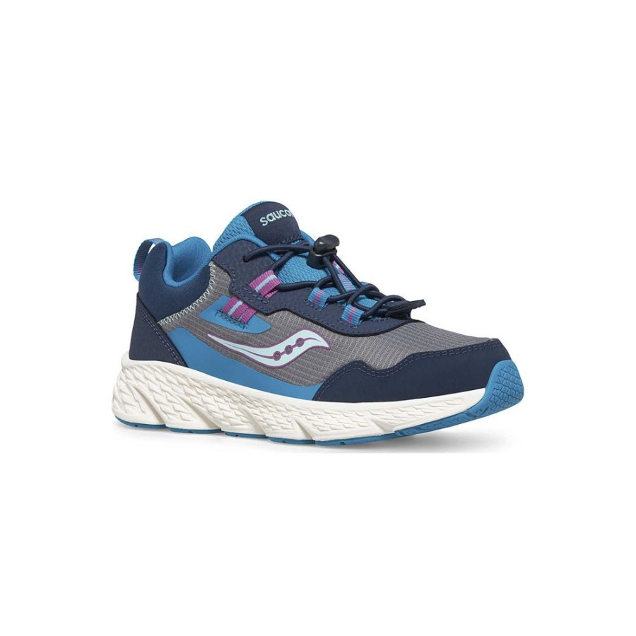 Kids Saucony Girls | Big Kid'S Wind Shield 3.0 Sneaker Navy / Grey / Turq