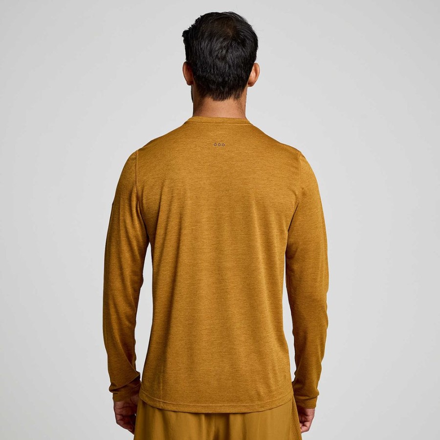 Men Saucony Tops | Men'S Stopwatch Long Sleeve Bronze Heather