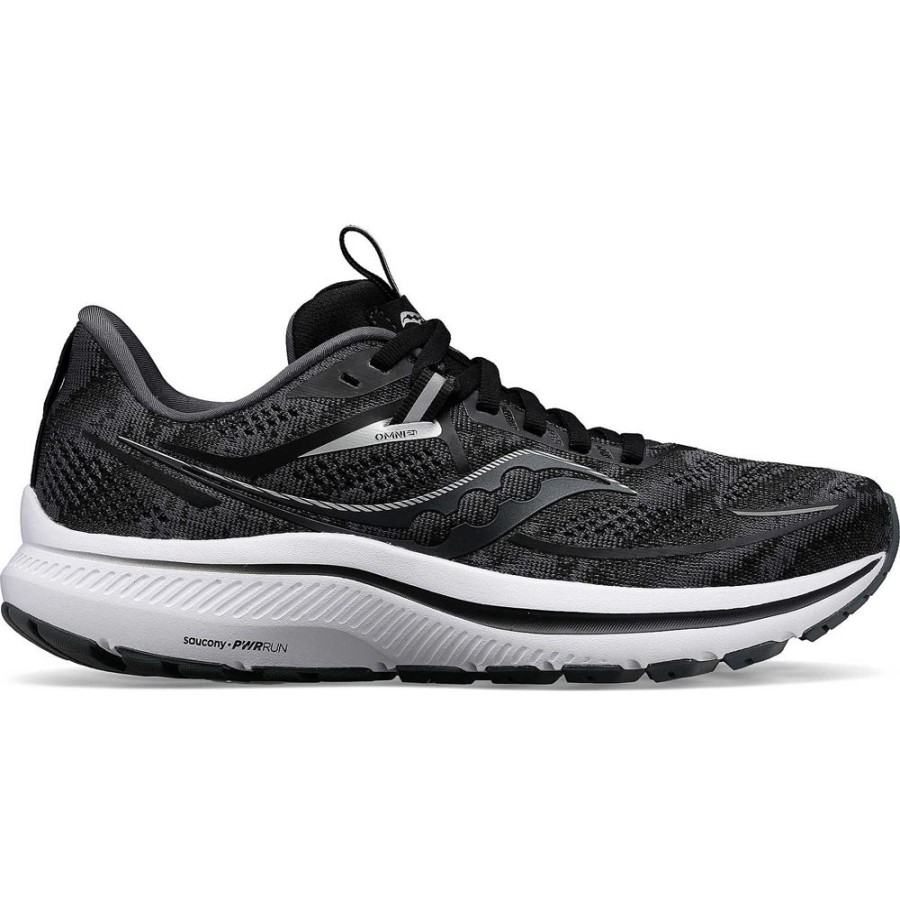 Men Saucony Running | Men'S Omni 21 Black / White