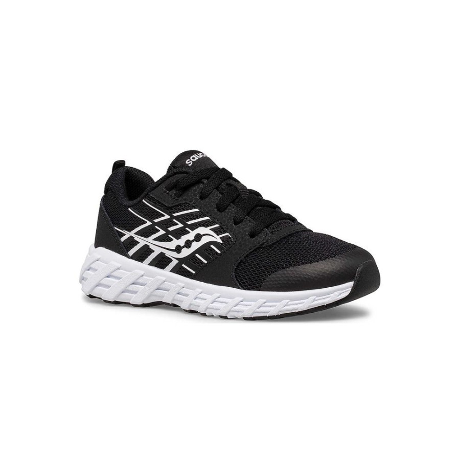 Kids Saucony Boys | Big Kid'S Wind 2.0 Lace Sneaker Black / White