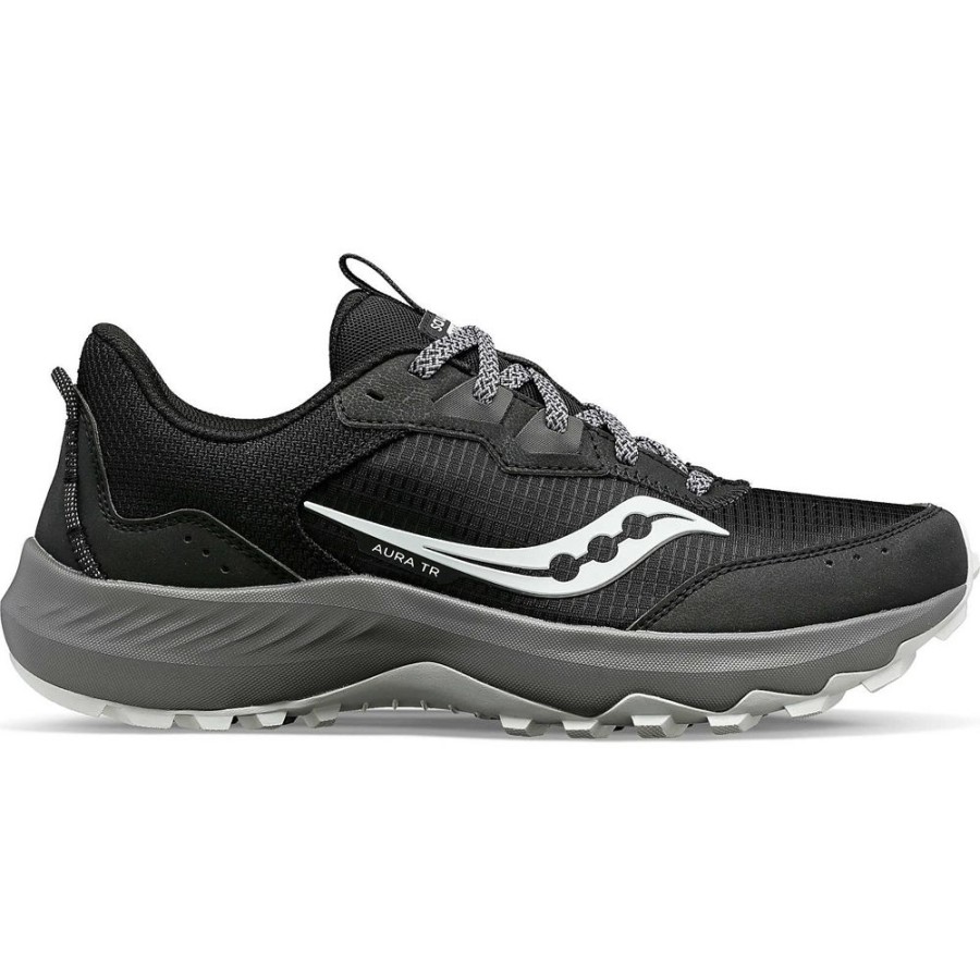 Men Saucony Wide Widths | Men'S Aura Tr Wide Black / Gravel