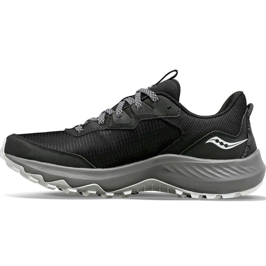 Men Saucony Wide Widths | Men'S Aura Tr Wide Black / Gravel