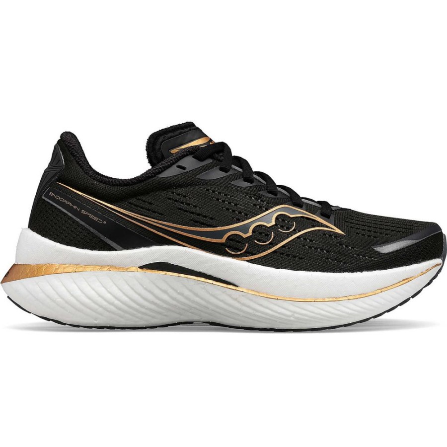 Women Saucony Wide Widths | Women'S Endorphin Speed 3 Wide Black / Goldstruck