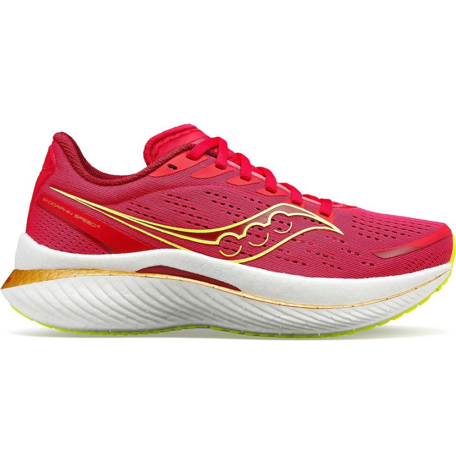 Women Saucony Running | Women'S Endorphin Speed 3 Red / Rose