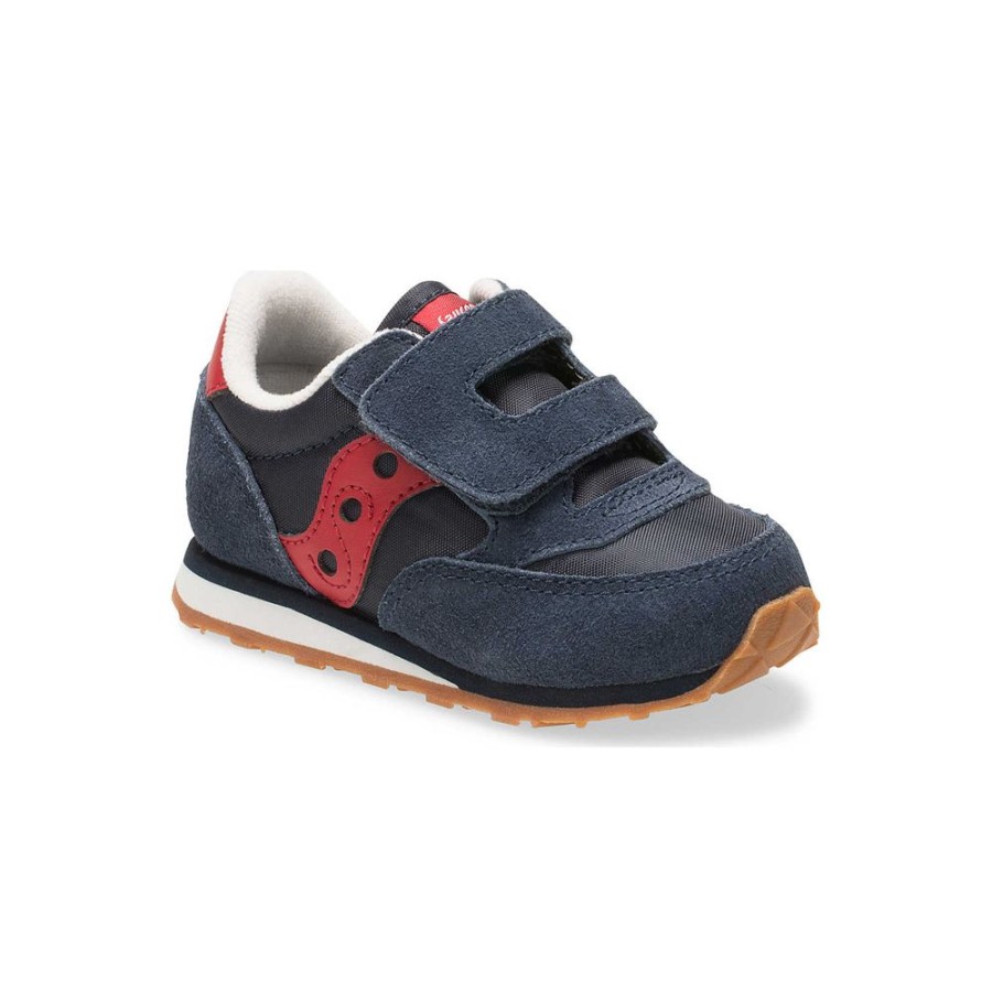 Kids Saucony Unisex | Big Kid'S Jazz Hook & Loop Sneaker Navy/Red