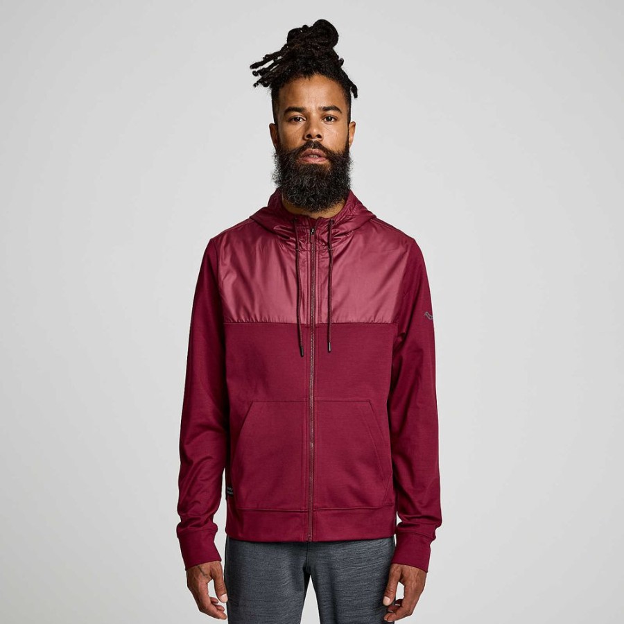 Men Saucony Jackets | Men'S Solstice Zip Hoody Sundown Heather