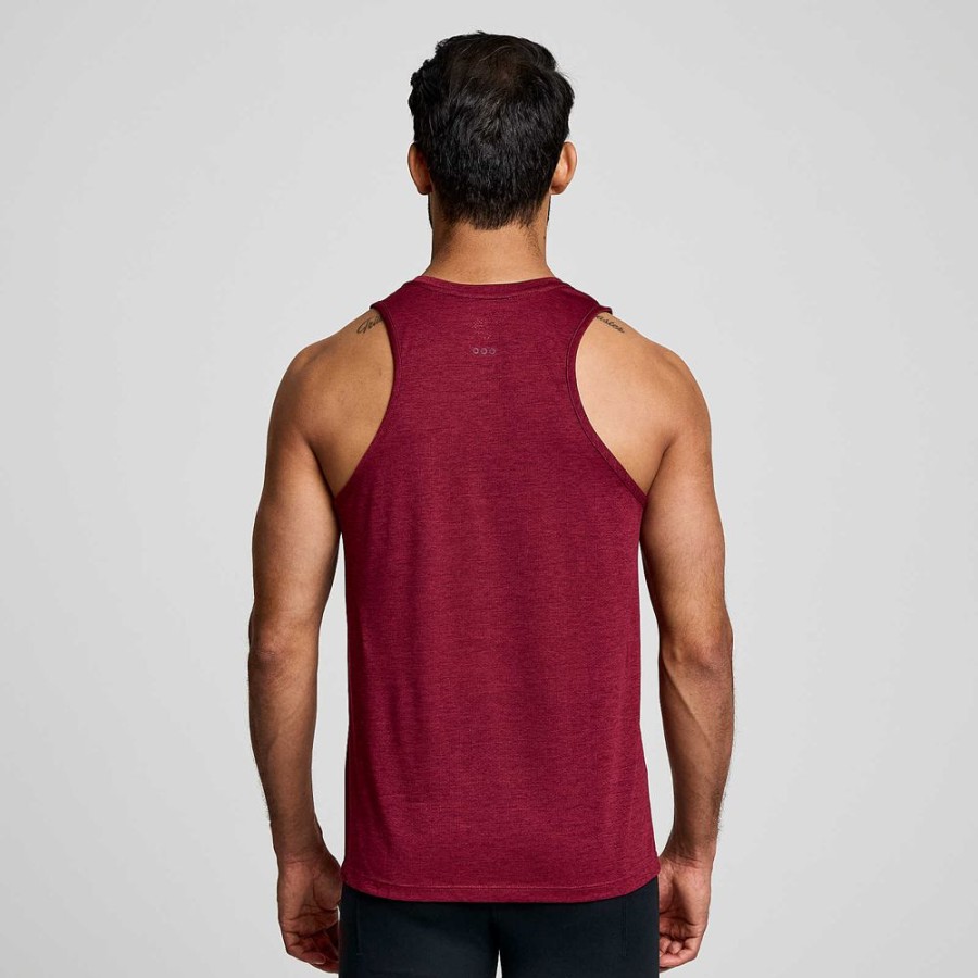 Men Saucony Tops | Men'S Stopwatch Singlet Sundown Heather