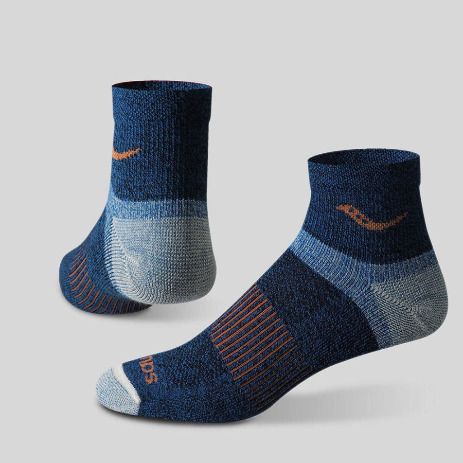 Men Saucony Accessories | Men'S Inferno Merino Wool Blend Quarter 3-Pack Sock Blue Assorted