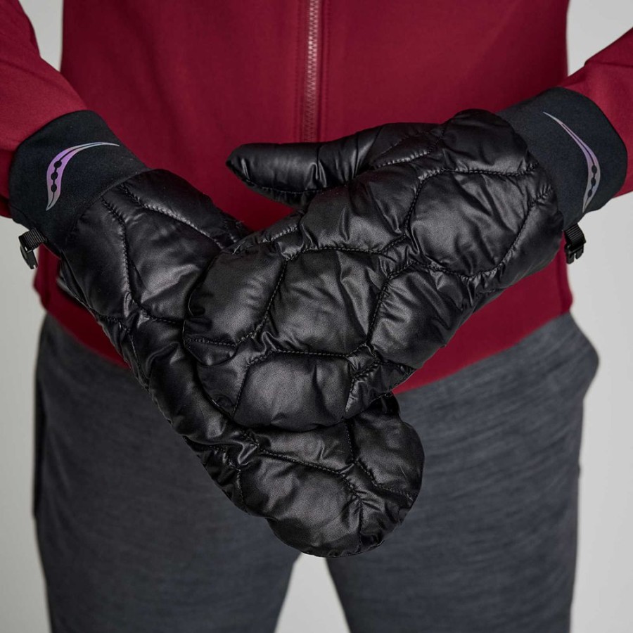 Men Saucony Accessories | Oysterpuff Mitt Black