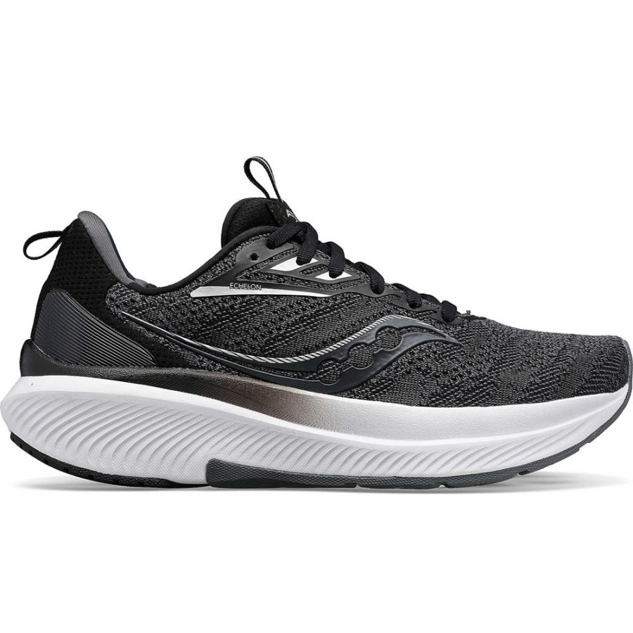 Women Saucony Wide Widths | Women'S Echelon 9 Wide Black / White