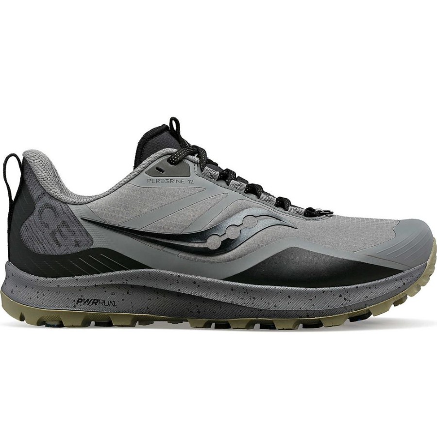 Men Saucony Running | Men'S Peregrine Ice+ 3 Gravel / Black