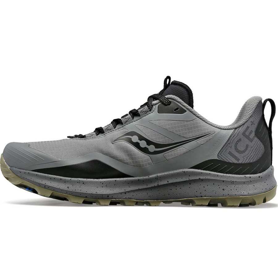 Men Saucony Running | Men'S Peregrine Ice+ 3 Gravel / Black