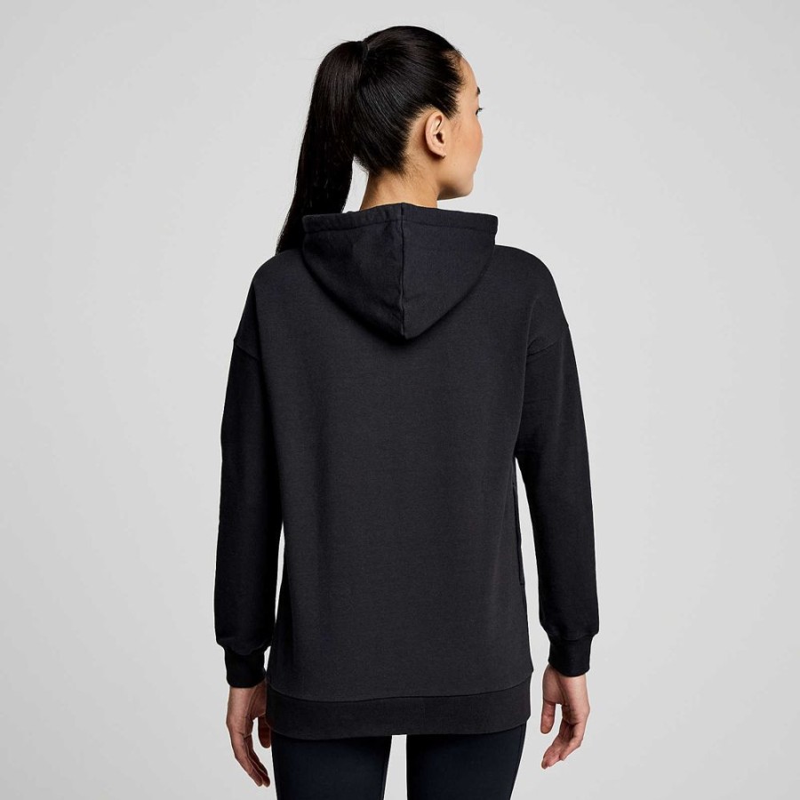 Women Saucony Tops | Women'S Recovery Zip Tunic Black Graphic