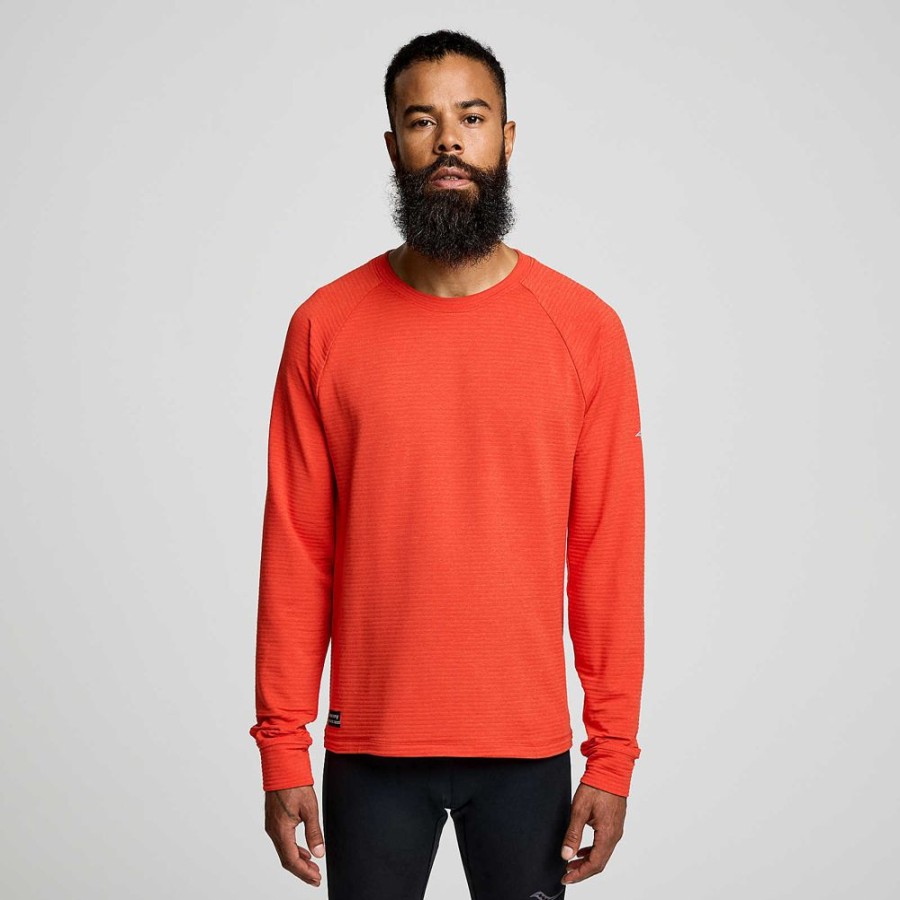 Men Saucony Tops | Men'S Triumph 3D Crew Infrared Heather