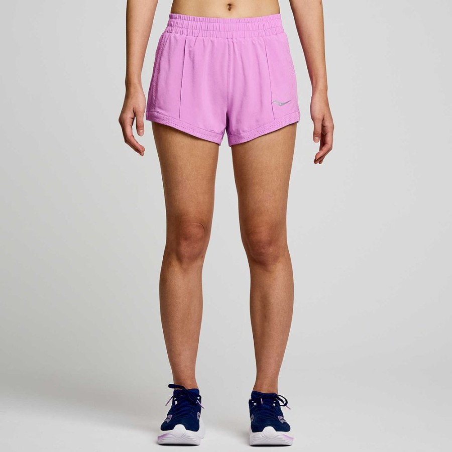 Women Saucony Bottoms | Women'S Outpace 3" Short Grape