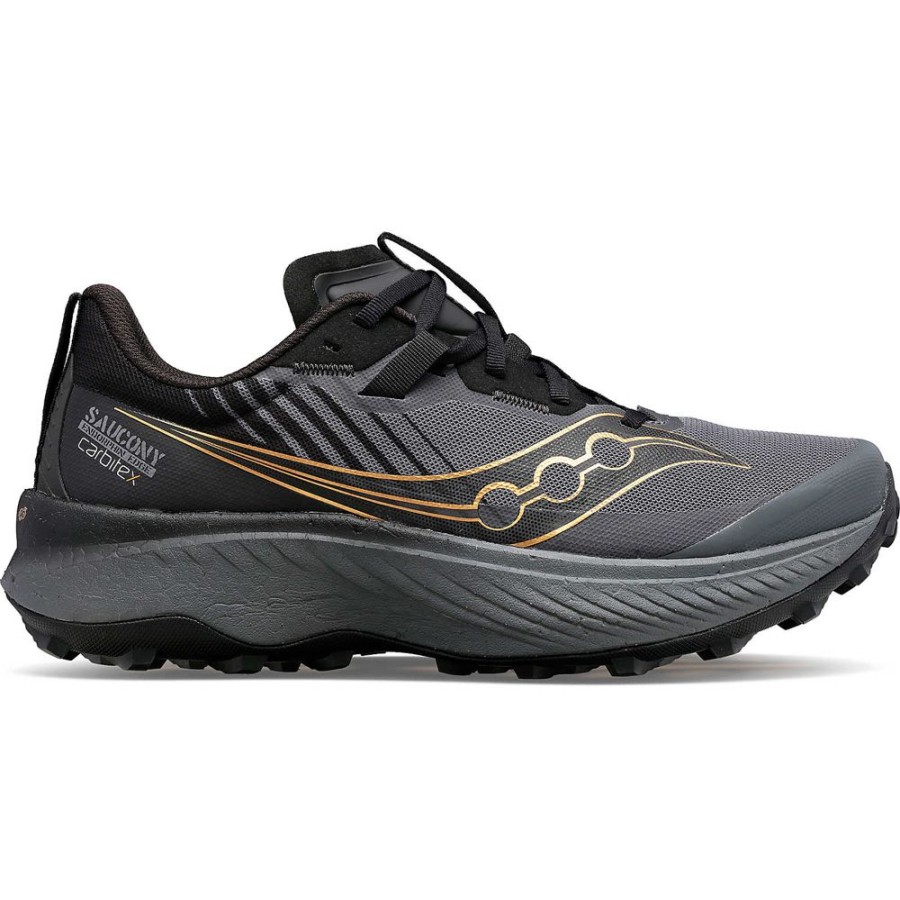 Men Saucony Running | Men'S Endorphin Edge Black / Goldstruck