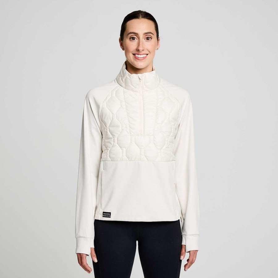 Women Saucony Jackets | Women'S Solstice Oysterpuff 1/2 Zip Linen