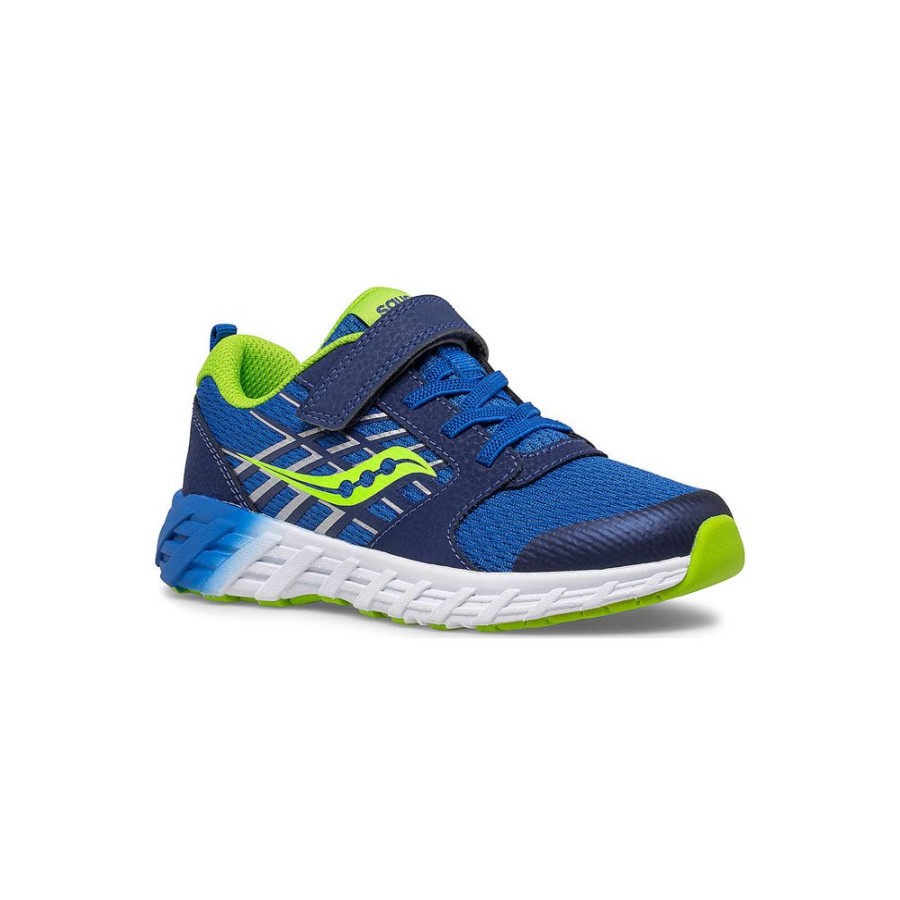 Kids Saucony Boys | Big Kid'S Wind 2.0 A/C Sneaker Blue / Green