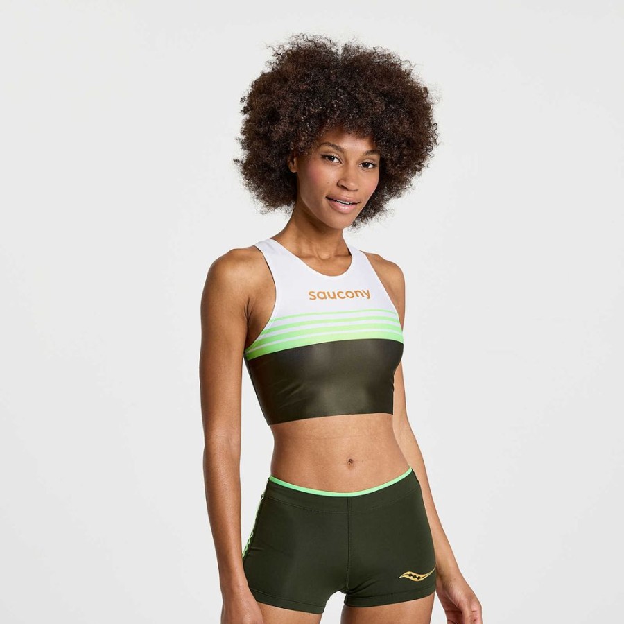 Women Saucony Tops | Women'S Elite Crop Top Umbra