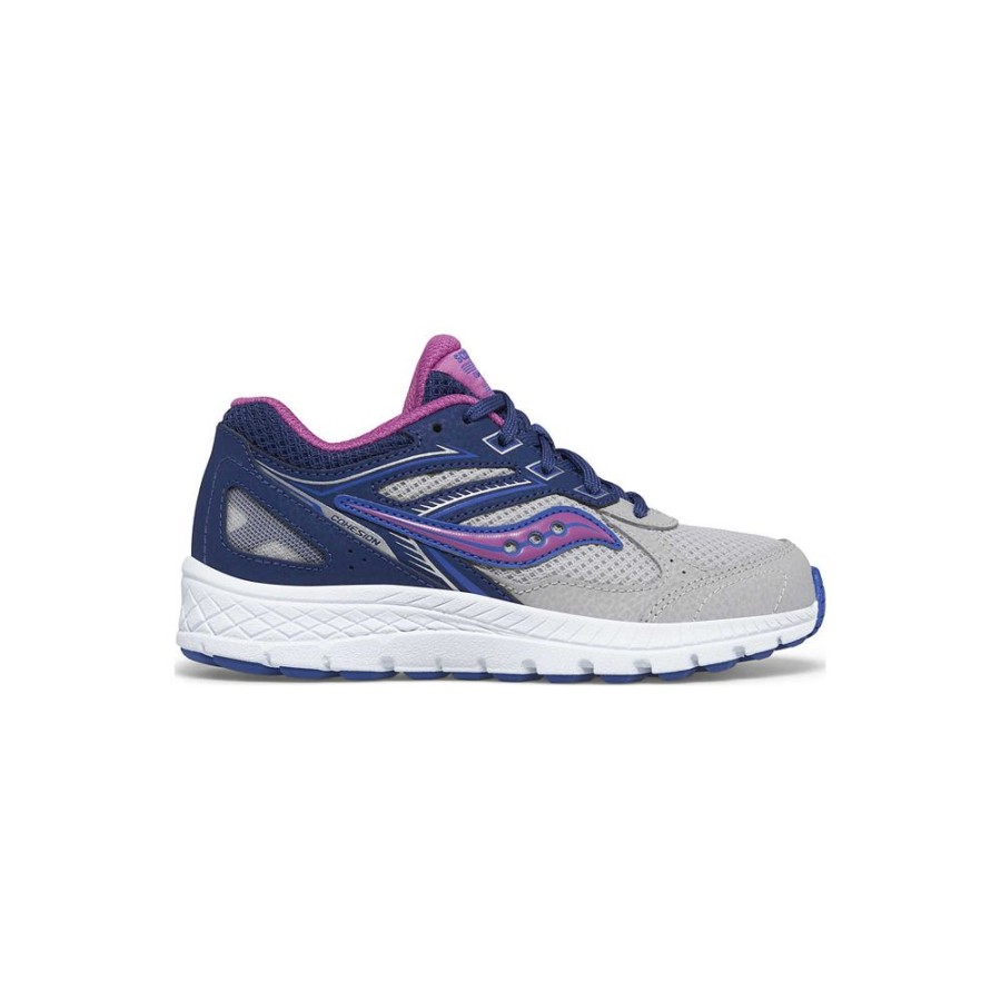 Kids Saucony Girls | Big Kid'S Cohesion 14 Lace Sneaker Navy / Grey / Grape