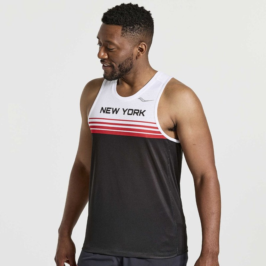 Men Saucony Tops | Men'S Nyc Stopwatch Singlet New York 2022