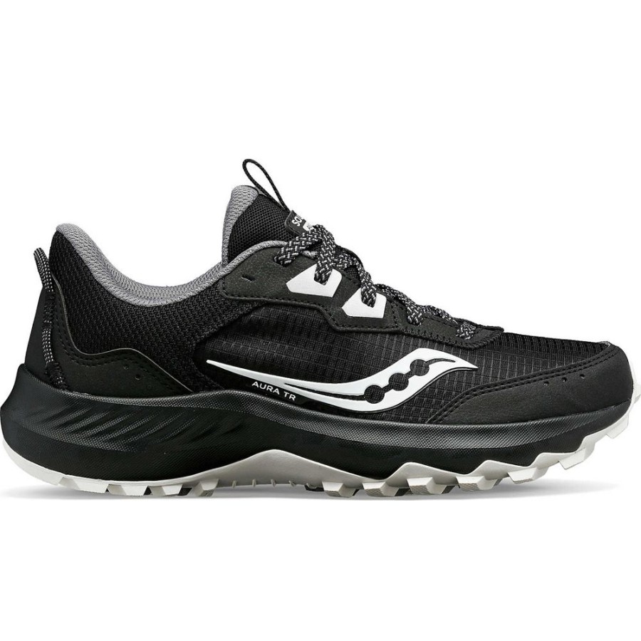 Women Saucony Trail%Hiking | Women'S Aura Tr Wide Black / Fog