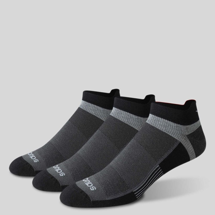 Men Saucony Accessories | Inferno Liteweight 3-Pack Socks Black