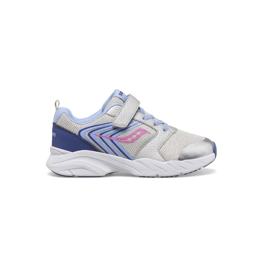 Kids Saucony Girls | Big Kid'S Wind Fst A/C Sneaker Silver / Blue / Pink