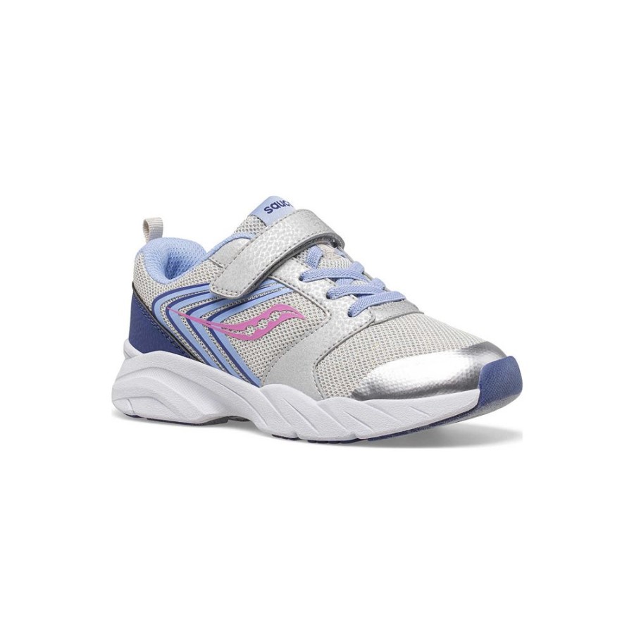 Kids Saucony Girls | Big Kid'S Wind Fst A/C Sneaker Silver / Blue / Pink