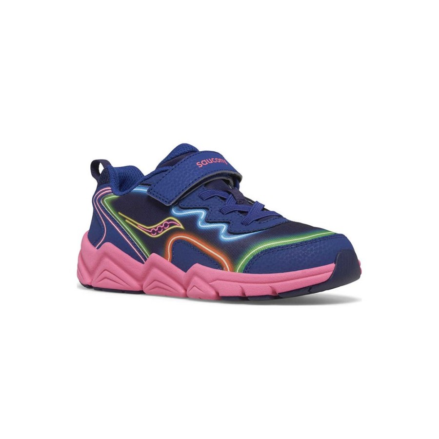 Kids Saucony Girls | Big Kid'S Flash 3.0 A/C Sneaker Neon / Blue / Pink