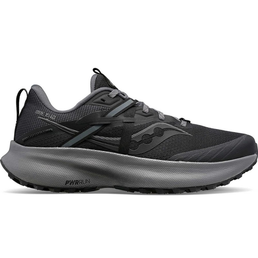 Men Saucony Trail&Hiking | Men'S Ride 15 Tr Black / Charcoal