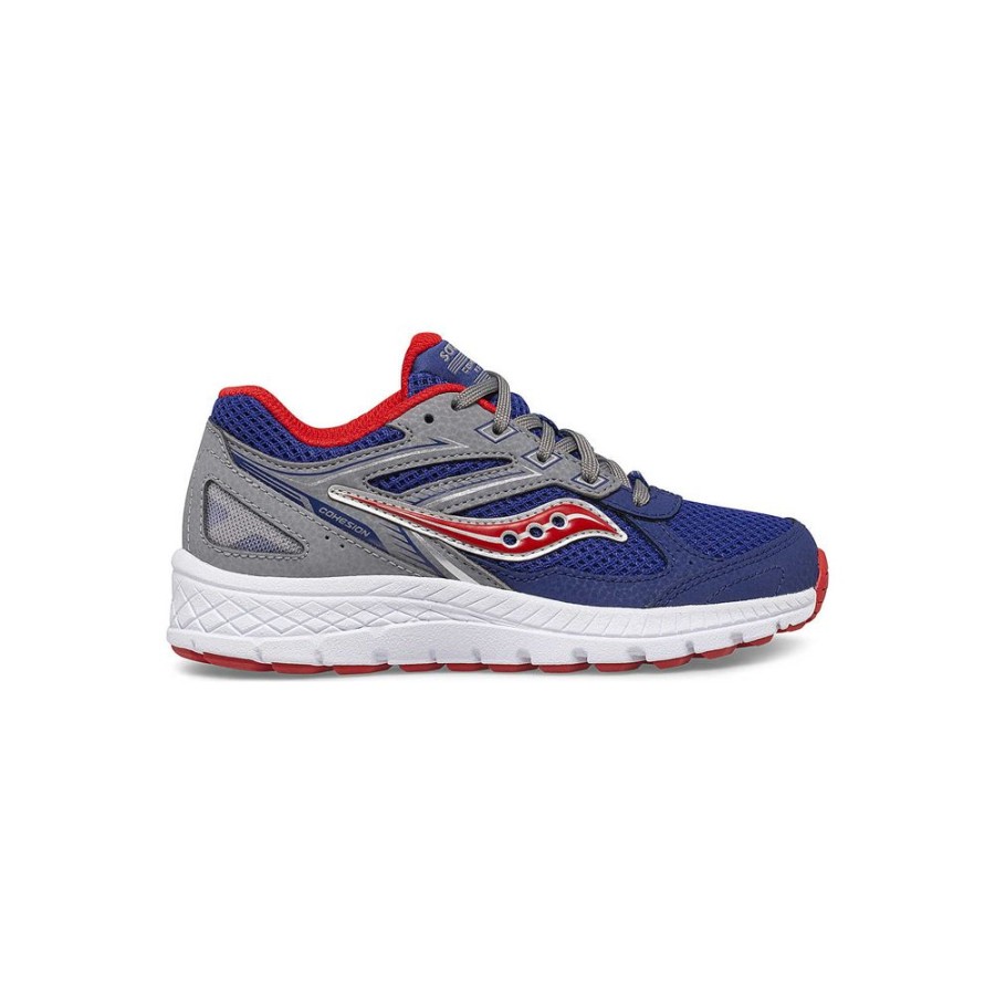 Kids Saucony Unisex | Big Kid'S Cohesion 14 Lace Sneaker Navy / Red