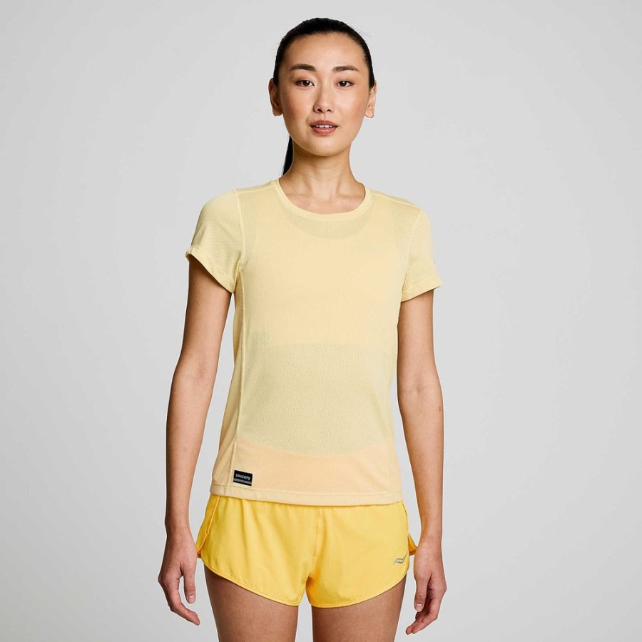 Women Saucony Tops | Women'S Stopwatch Short Sleeve Glow