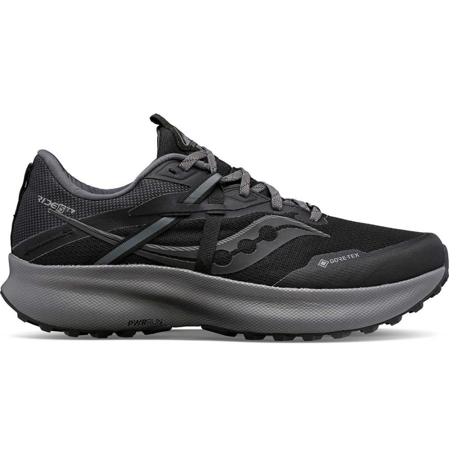 Men Saucony Running | Men'S Ride 15 Tr Gtx Black / Charcoal